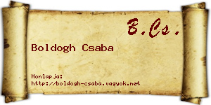 Boldogh Csaba névjegykártya